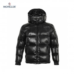 23FW Moncler Montclar Quilted Shell Hooded Lange ærmer Short Dunjakke Sort Frakke Størrelse 1-5 